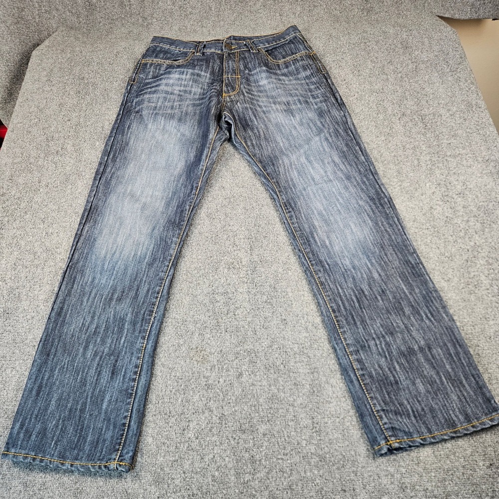 Attitude‎ Gold Brooklyn Fit Mens Straight Leg Jeans Blue Denim 34x34 98550